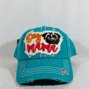 New With Tag Dog Mama Teal or Blue Cap Baseball Cap Hat
